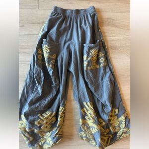 John P Greece Lagenlook Boho Harem Linen Pants One Size Fits All